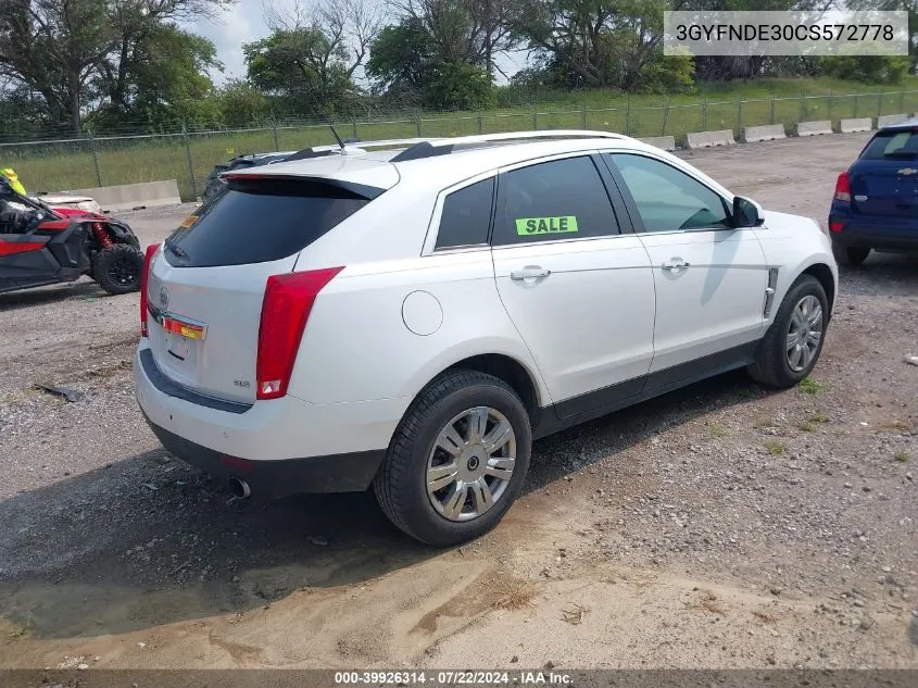 3GYFNDE30CS572778 2012 Cadillac Srx Luxury Collection