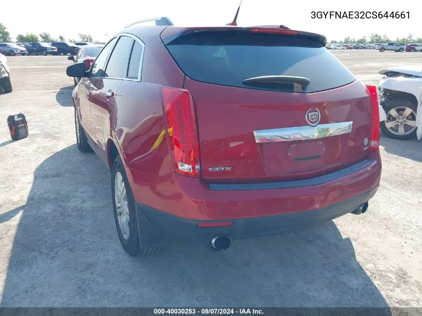 3GYFNAE32CS644661 2012 Cadillac Srx Luxury Collection