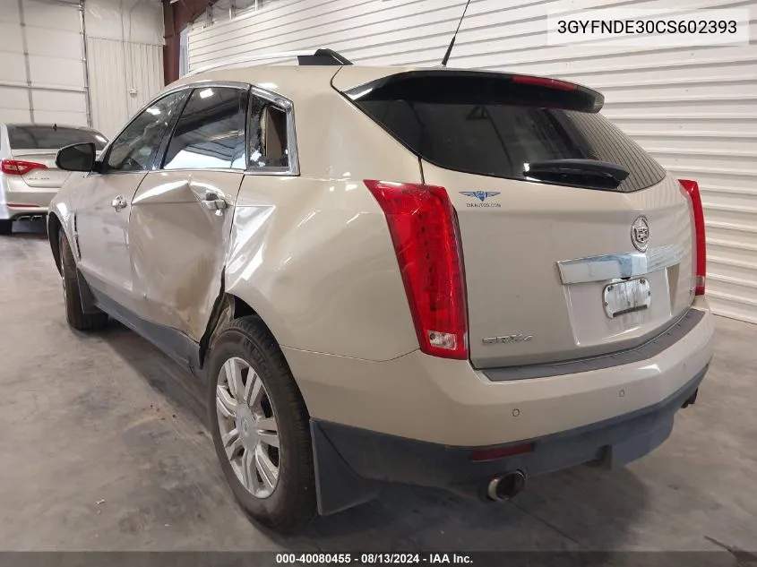 2012 Cadillac Srx Luxury Collection VIN: 3GYFNDE30CS602393 Lot: 40080455