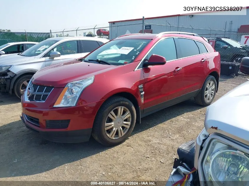 3GYFNAE39CS538207 2012 Cadillac Srx Luxury Collection