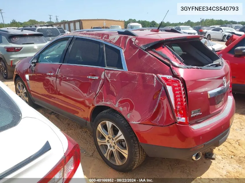 2012 Cadillac Srx Performance Collection VIN: 3GYFNEE34CS540793 Lot: 40166952