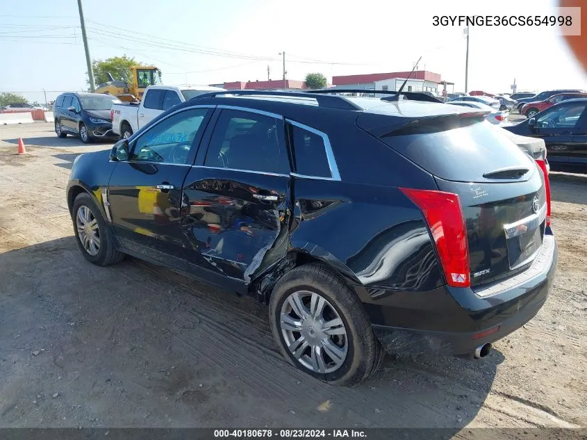 2012 Cadillac Srx Standard VIN: 3GYFNGE36CS654998 Lot: 40180678