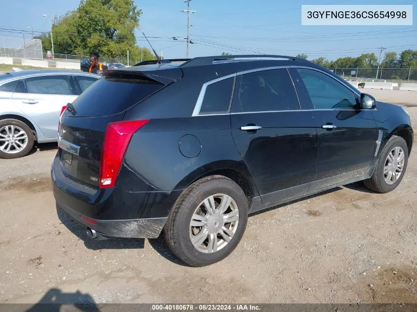 2012 Cadillac Srx Standard VIN: 3GYFNGE36CS654998 Lot: 40180678