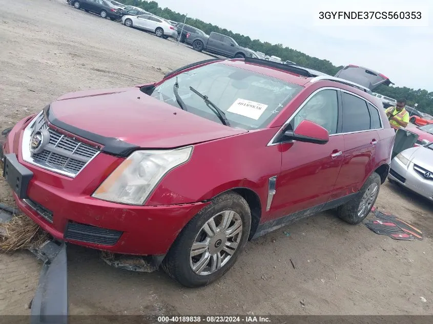 3GYFNDE37CS560353 2012 Cadillac Srx Luxury Collection