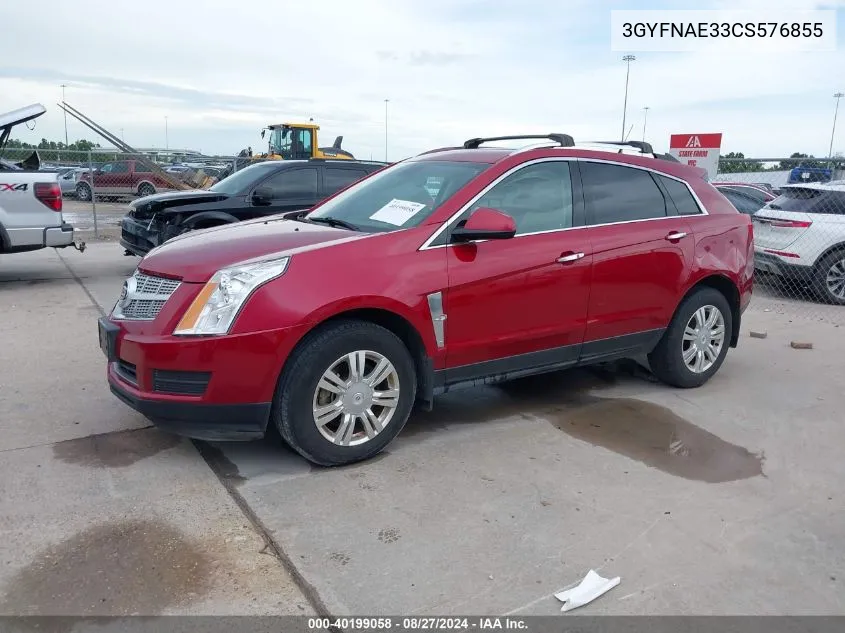 3GYFNAE33CS576855 2012 Cadillac Srx Luxury Collection