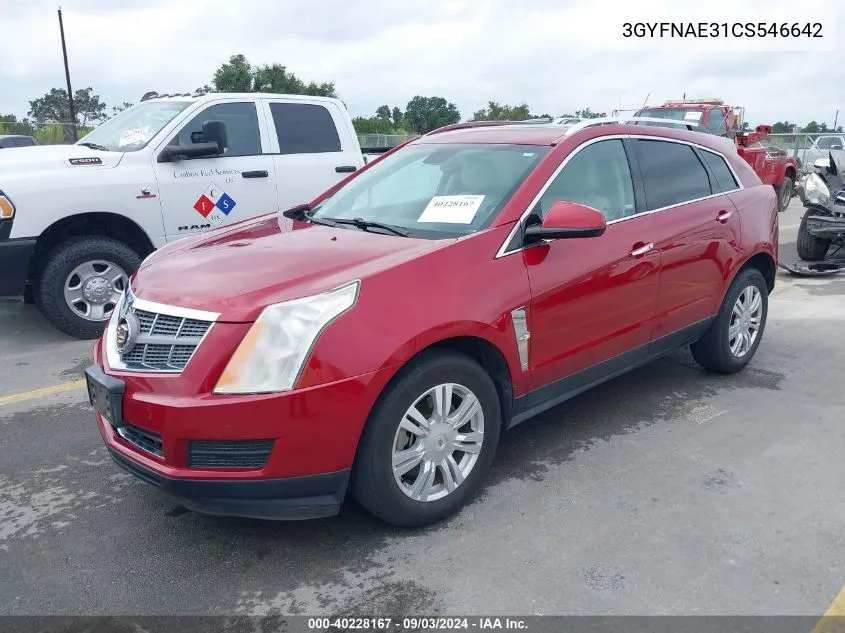 3GYFNAE31CS546642 2012 Cadillac Srx Luxury Collection