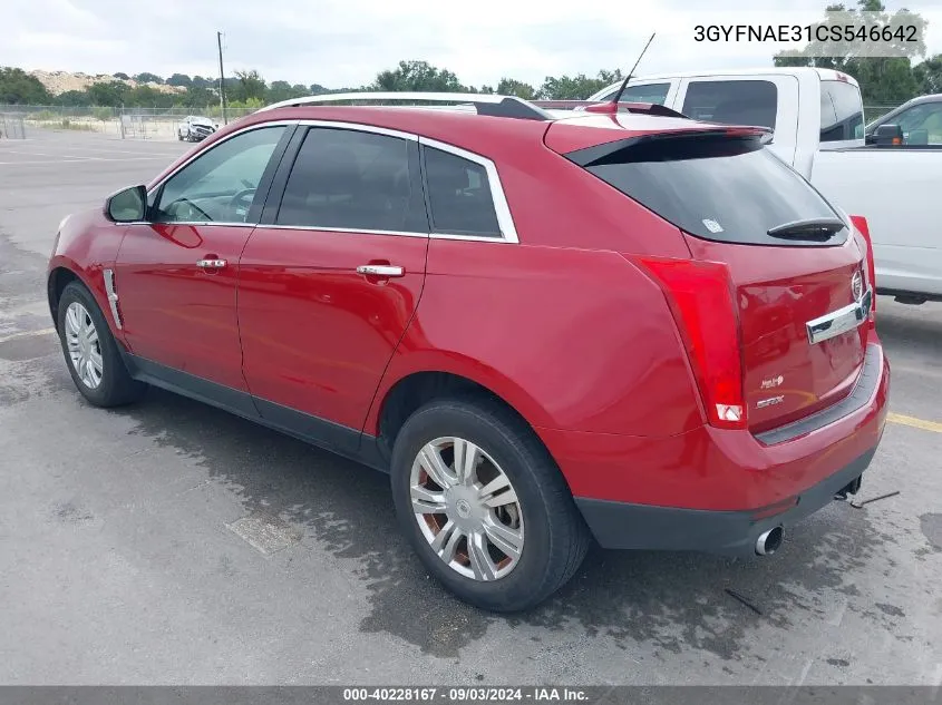 3GYFNAE31CS546642 2012 Cadillac Srx Luxury Collection