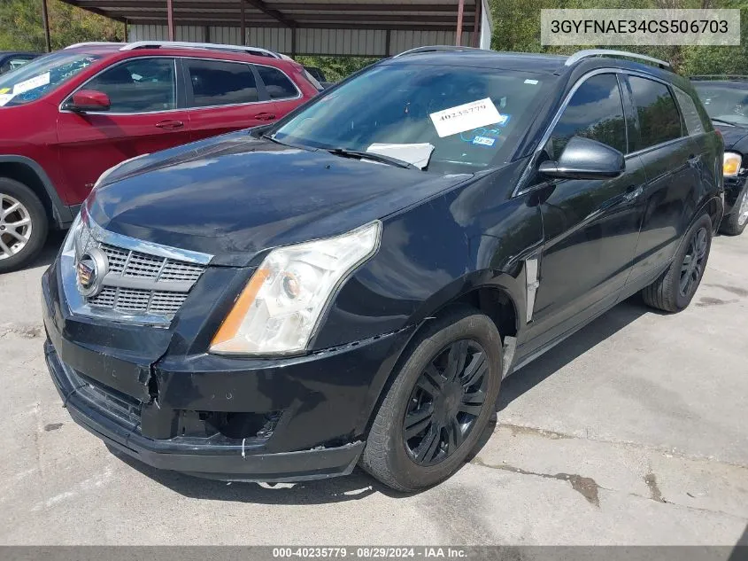 2012 Cadillac Srx Luxury Collection VIN: 3GYFNAE34CS506703 Lot: 40235779