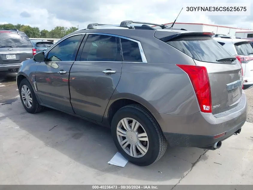 3GYFNAE36CS625675 2012 Cadillac Srx Luxury Collection