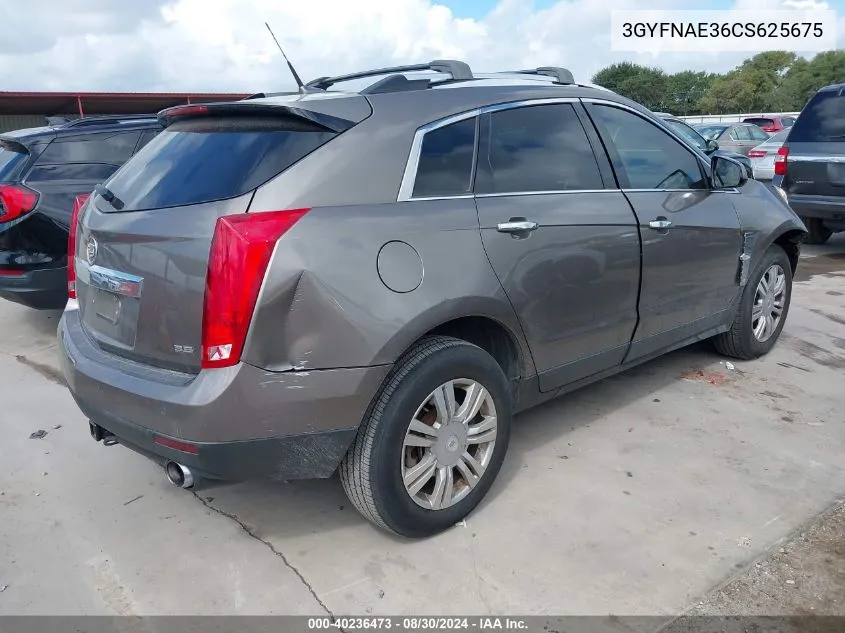 2012 Cadillac Srx Luxury Collection VIN: 3GYFNAE36CS625675 Lot: 40236473