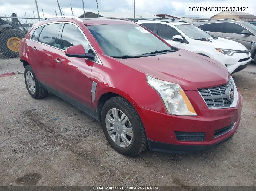 2012 Cadillac Srx Luxury Collection VIN: 3GYFNAE32CS523421 Lot: 40238371