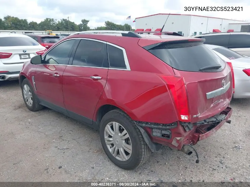 2012 Cadillac Srx Luxury Collection VIN: 3GYFNAE32CS523421 Lot: 40238371