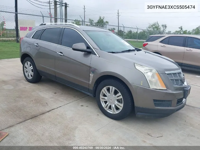 2012 Cadillac Srx Luxury Collection VIN: 3GYFNAE3XCS505474 Lot: 40243769