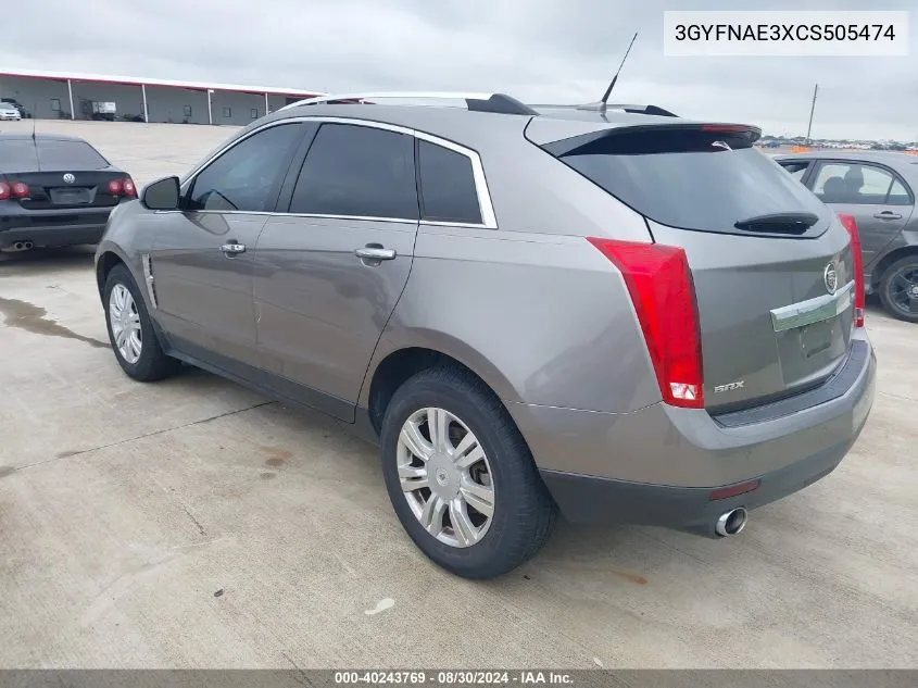 2012 Cadillac Srx Luxury Collection VIN: 3GYFNAE3XCS505474 Lot: 40243769