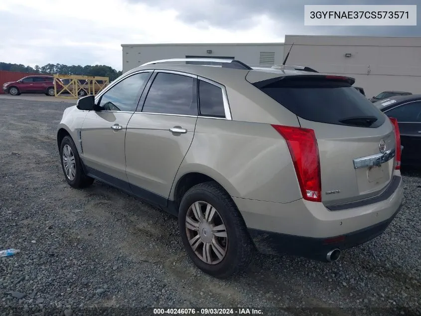 2012 Cadillac Srx Luxury Collection VIN: 3GYFNAE37CS573571 Lot: 40246076