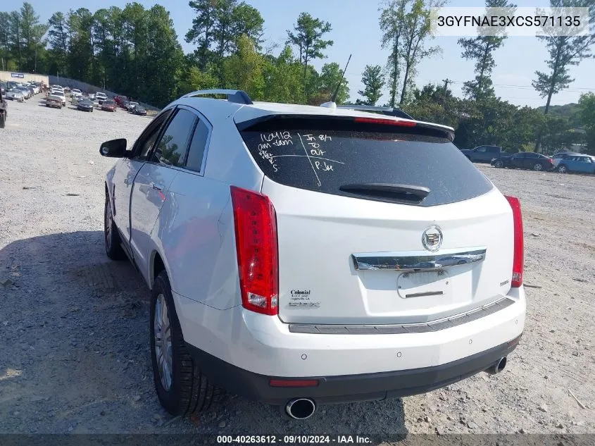 3GYFNAE3XCS571135 2012 Cadillac Srx Luxury Collection