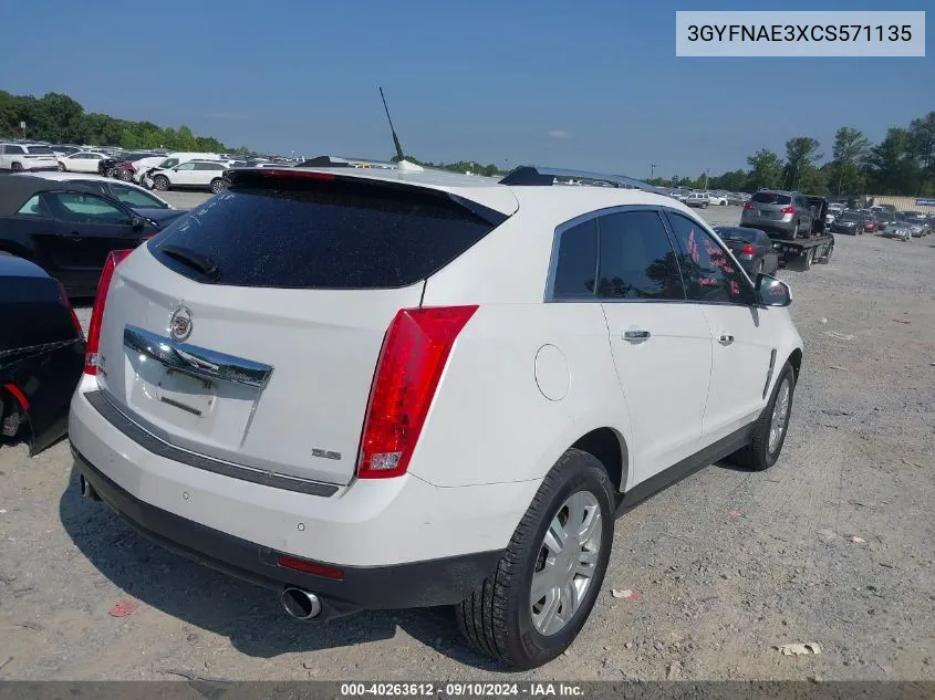 2012 Cadillac Srx Luxury Collection VIN: 3GYFNAE3XCS571135 Lot: 40263612