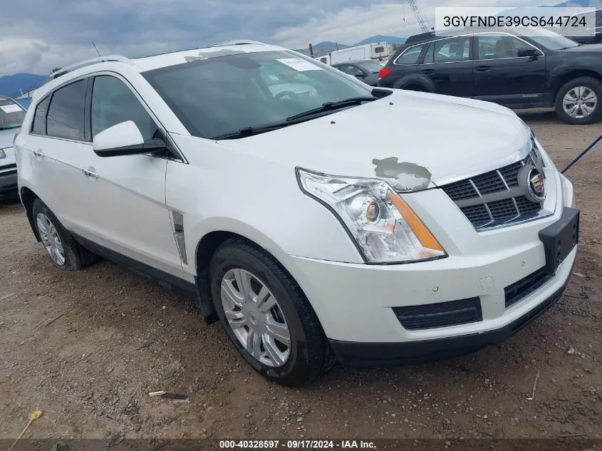 3GYFNDE39CS644724 2012 Cadillac Srx Luxury Collection