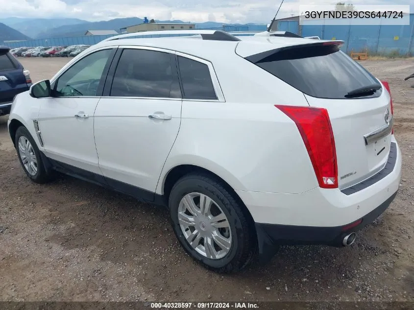 3GYFNDE39CS644724 2012 Cadillac Srx Luxury Collection