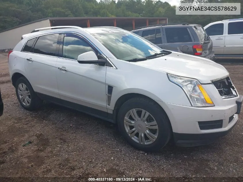 2012 Cadillac Srx Luxury Collection VIN: 3GYFNAE34CS578629 Lot: 40337180