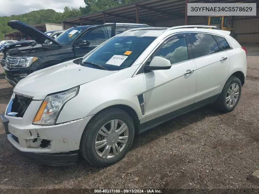 2012 Cadillac Srx Luxury Collection VIN: 3GYFNAE34CS578629 Lot: 40337180