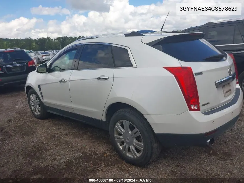 2012 Cadillac Srx Luxury Collection VIN: 3GYFNAE34CS578629 Lot: 40337180