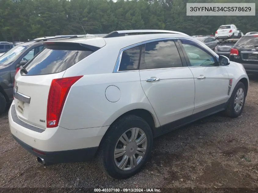 2012 Cadillac Srx Luxury Collection VIN: 3GYFNAE34CS578629 Lot: 40337180