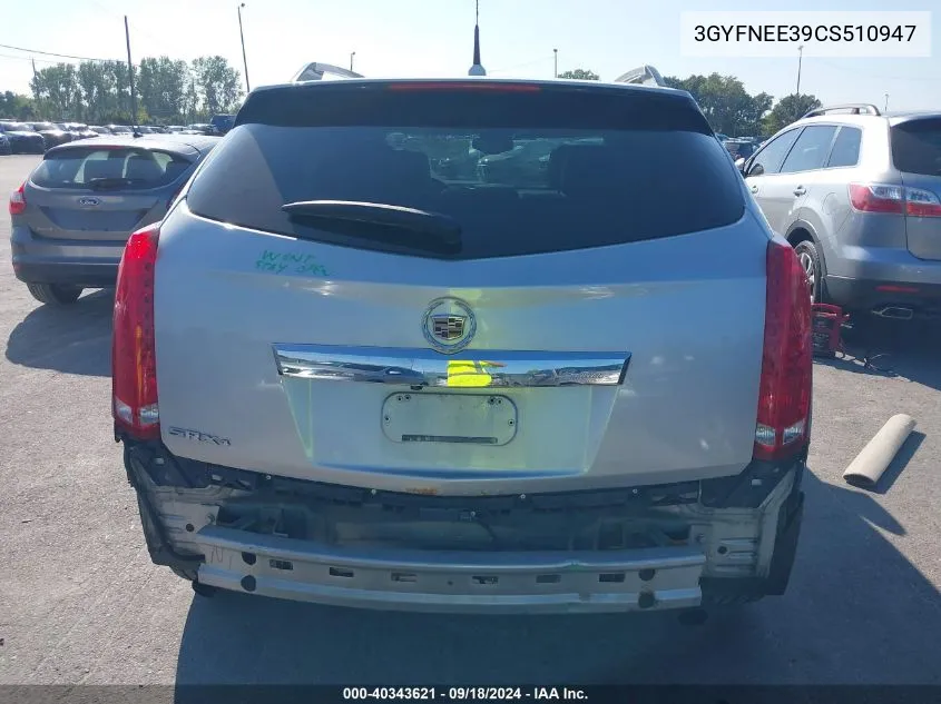 2012 Cadillac Srx Performance Collection VIN: 3GYFNEE39CS510947 Lot: 40343621