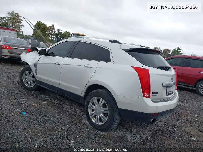 3GYFNAE33CS654356 2012 Cadillac Srx Luxury Collection