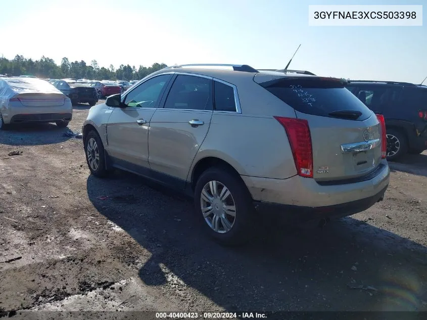 3GYFNAE3XCS503398 2012 Cadillac Srx Luxury Collection