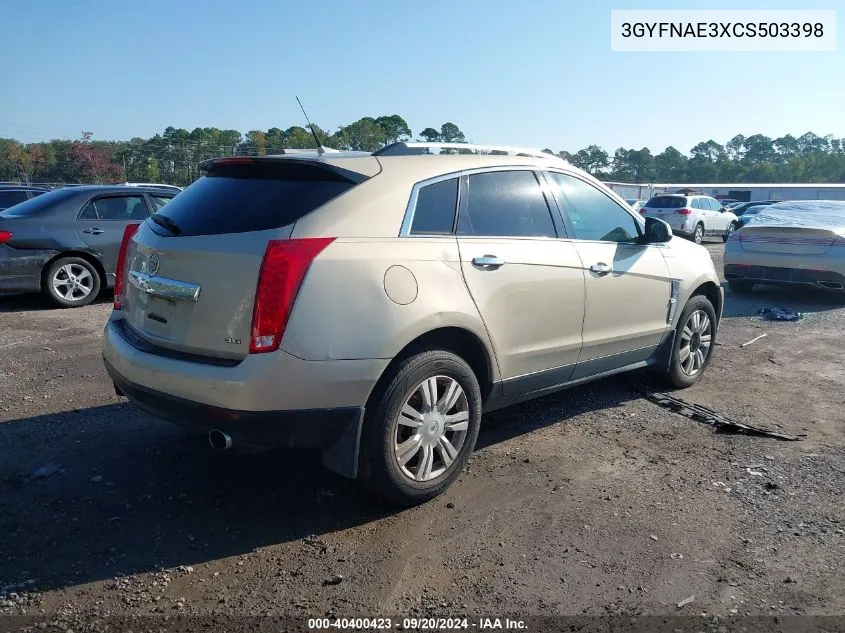 3GYFNAE3XCS503398 2012 Cadillac Srx Luxury Collection