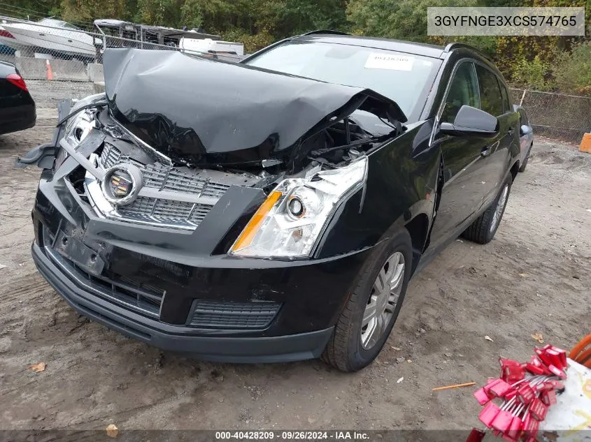 2012 Cadillac Srx Standard VIN: 3GYFNGE3XCS574765 Lot: 40428209