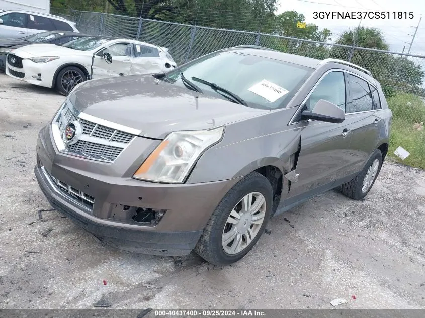 2012 Cadillac Srx Luxury Collection VIN: 3GYFNAE37CS511815 Lot: 40437400