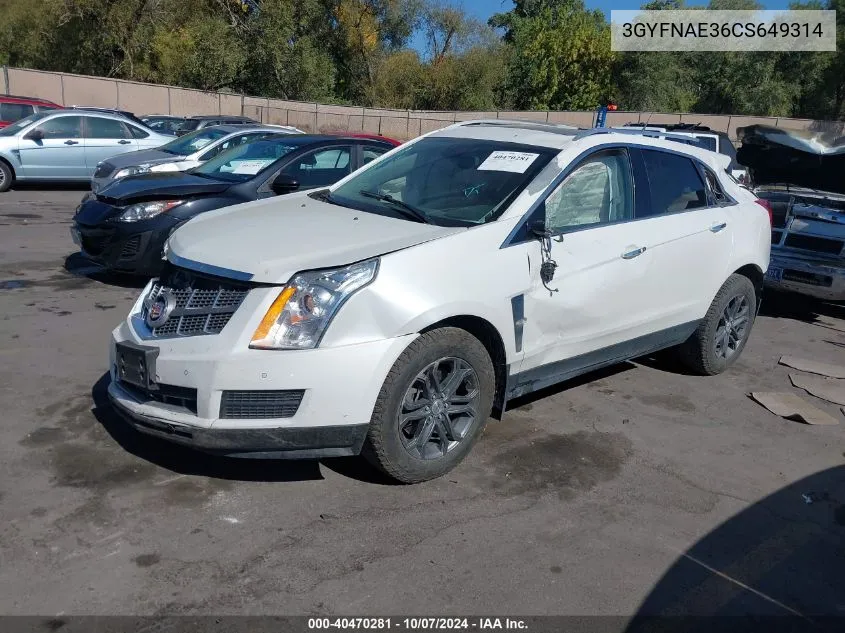 2012 Cadillac Srx Luxury Collection VIN: 3GYFNAE36CS649314 Lot: 40470281