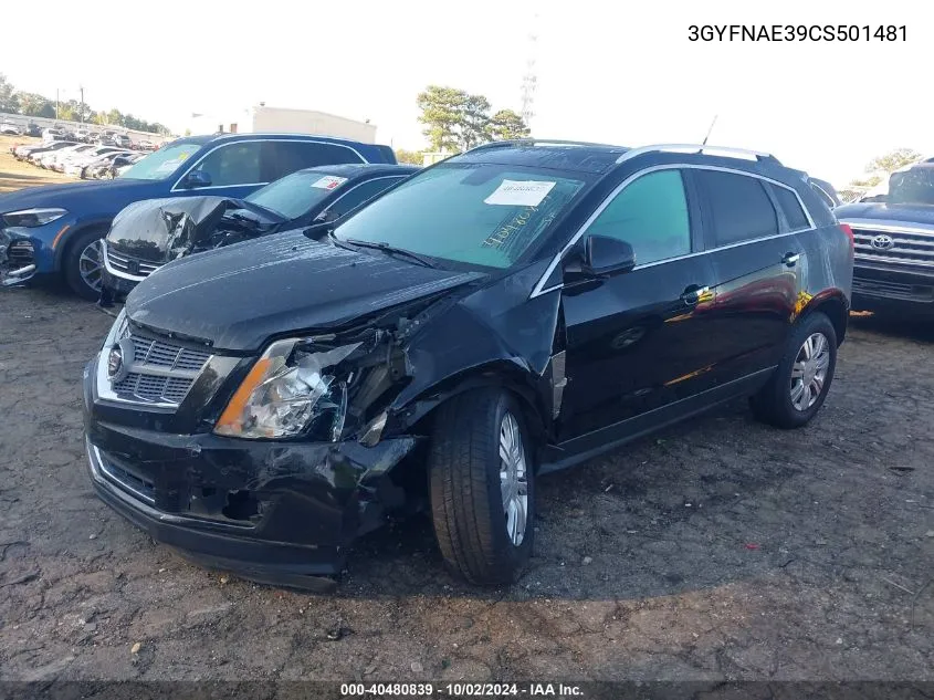 3GYFNAE39CS501481 2012 Cadillac Srx Luxury Collection