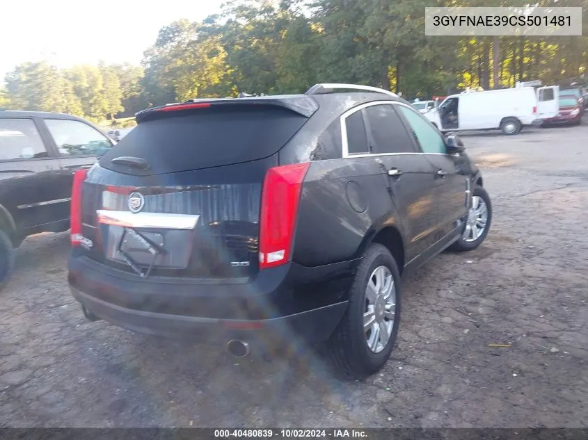 2012 Cadillac Srx Luxury Collection VIN: 3GYFNAE39CS501481 Lot: 40480839