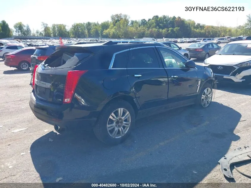 2012 Cadillac Srx Luxury Collection VIN: 3GYFNAE36CS622193 Lot: 40482680