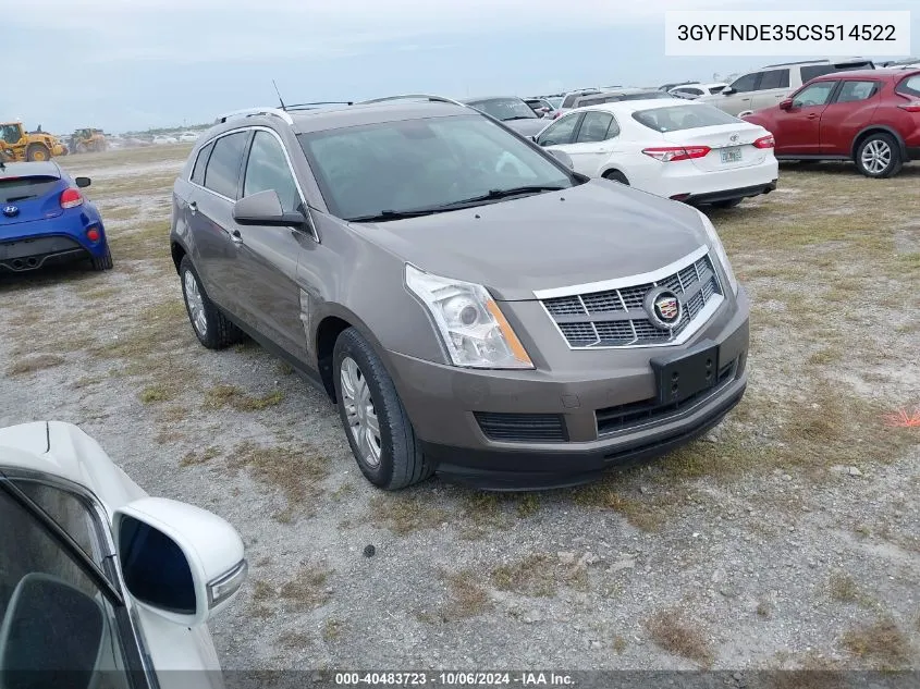 2012 Cadillac Srx Luxury Collection VIN: 3GYFNDE35CS514522 Lot: 40483723