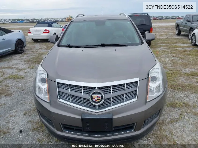 2012 Cadillac Srx Luxury Collection VIN: 3GYFNDE35CS514522 Lot: 40483723