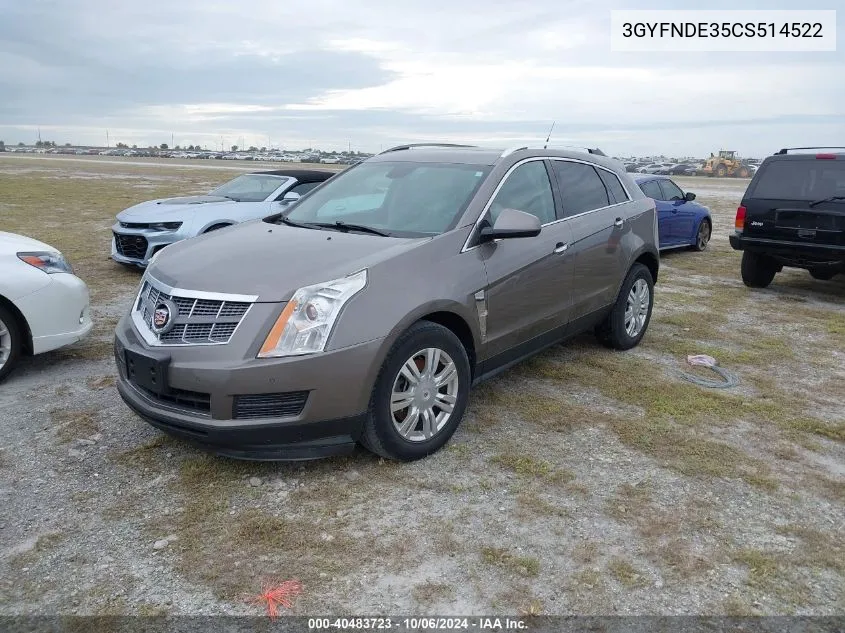 2012 Cadillac Srx Luxury Collection VIN: 3GYFNDE35CS514522 Lot: 40483723