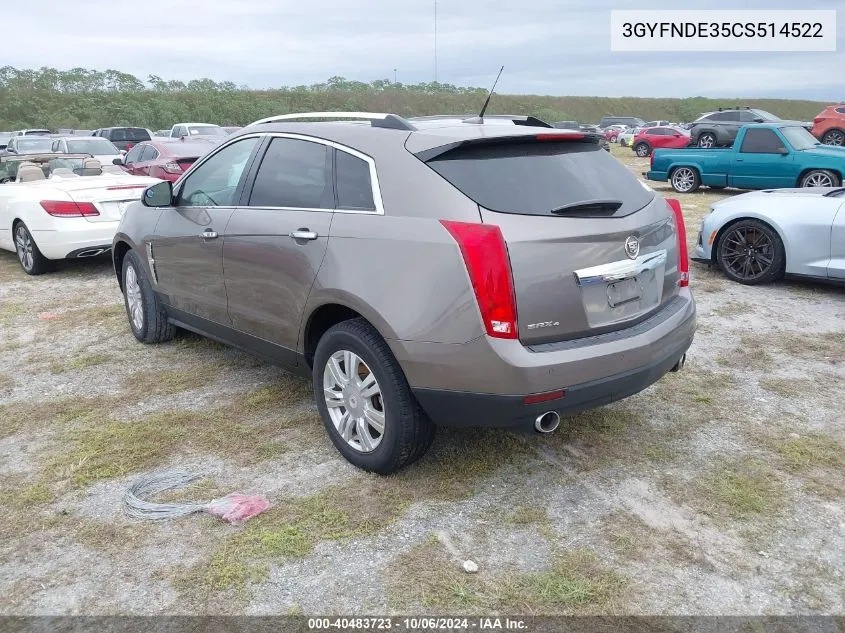 2012 Cadillac Srx Luxury Collection VIN: 3GYFNDE35CS514522 Lot: 40483723