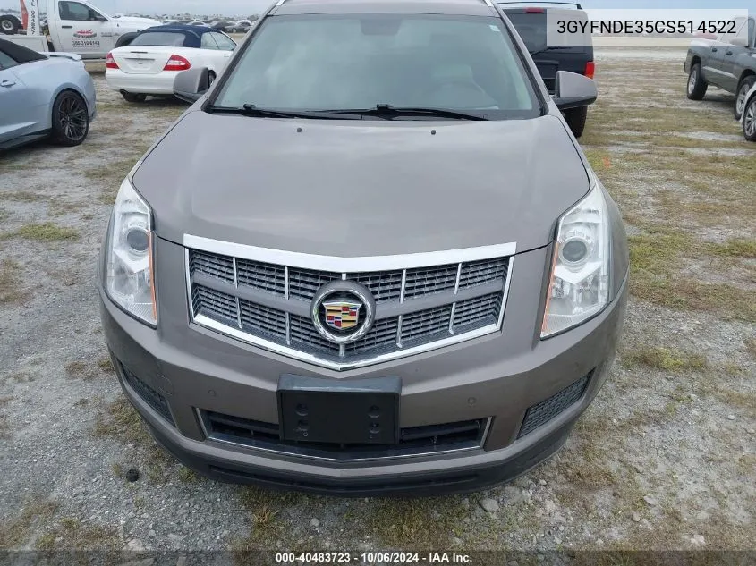 2012 Cadillac Srx Luxury Collection VIN: 3GYFNDE35CS514522 Lot: 40483723