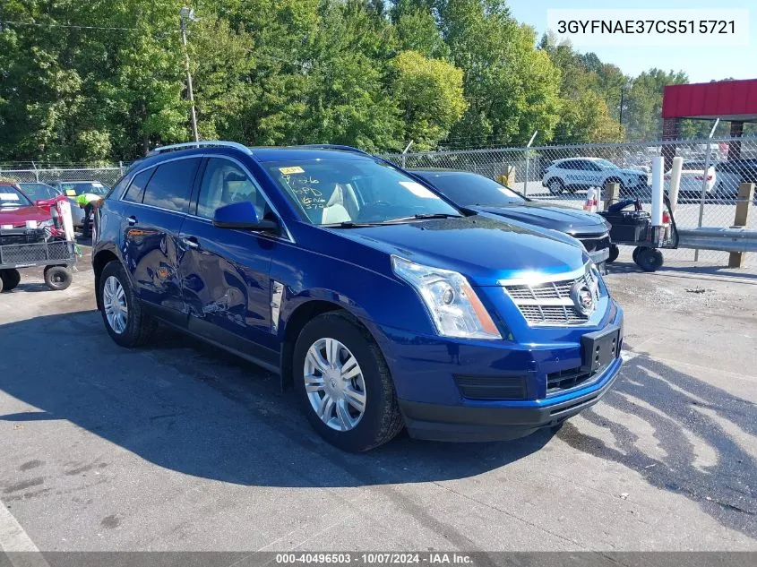 2012 Cadillac Srx Luxury Collection VIN: 3GYFNAE37CS515721 Lot: 40496503