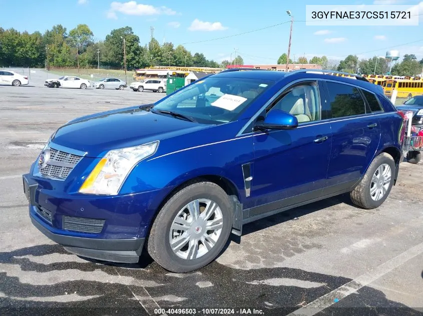 2012 Cadillac Srx Luxury Collection VIN: 3GYFNAE37CS515721 Lot: 40496503