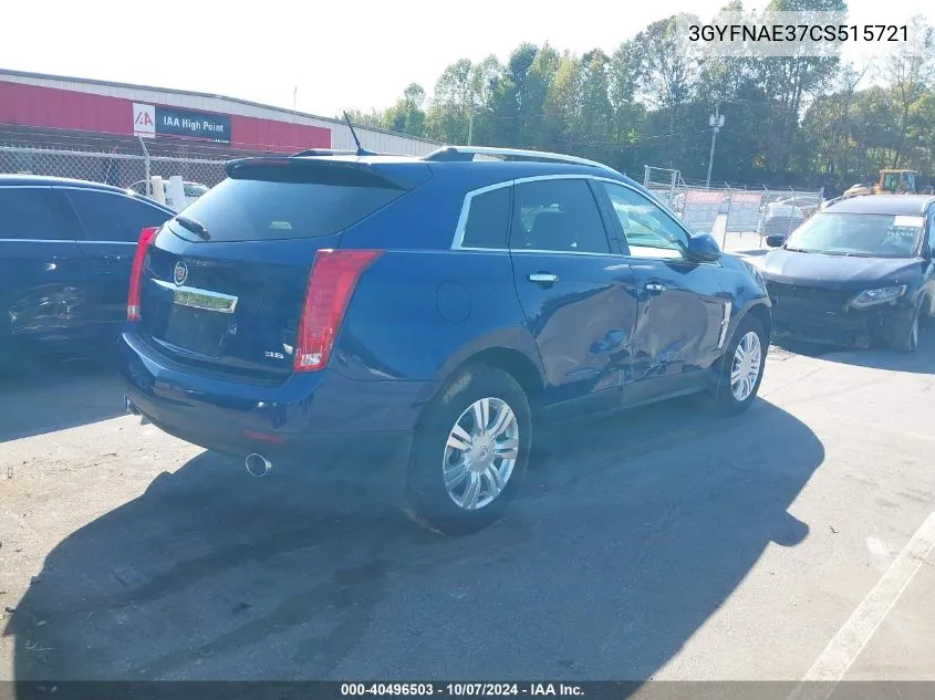 2012 Cadillac Srx Luxury Collection VIN: 3GYFNAE37CS515721 Lot: 40496503