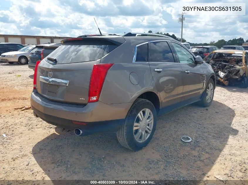 3GYFNAE30CS631505 2012 Cadillac Srx Luxury Collection