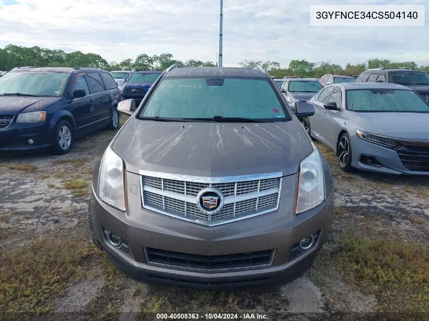 2012 Cadillac Srx Premium Collection VIN: 3GYFNCE34CS504140 Lot: 40508363