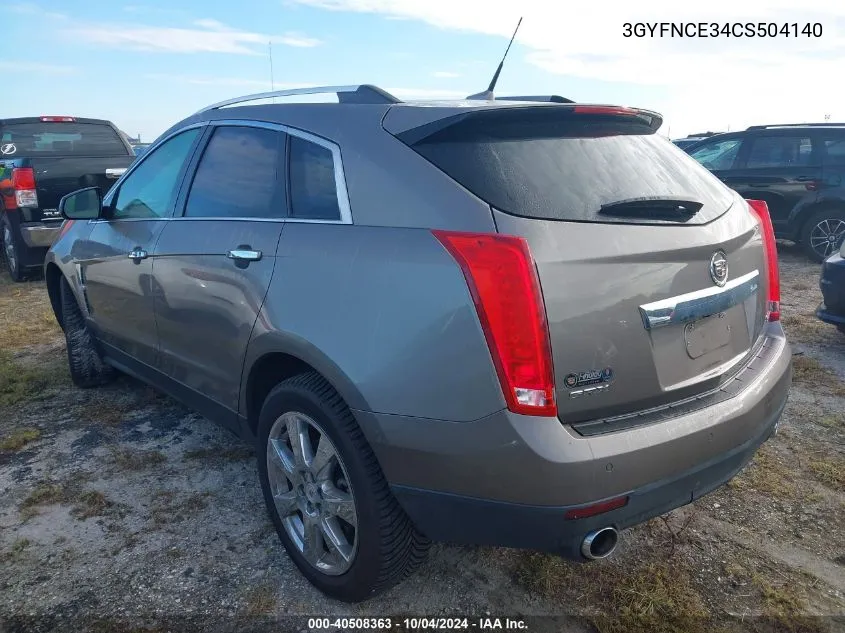 2012 Cadillac Srx Premium Collection VIN: 3GYFNCE34CS504140 Lot: 40508363