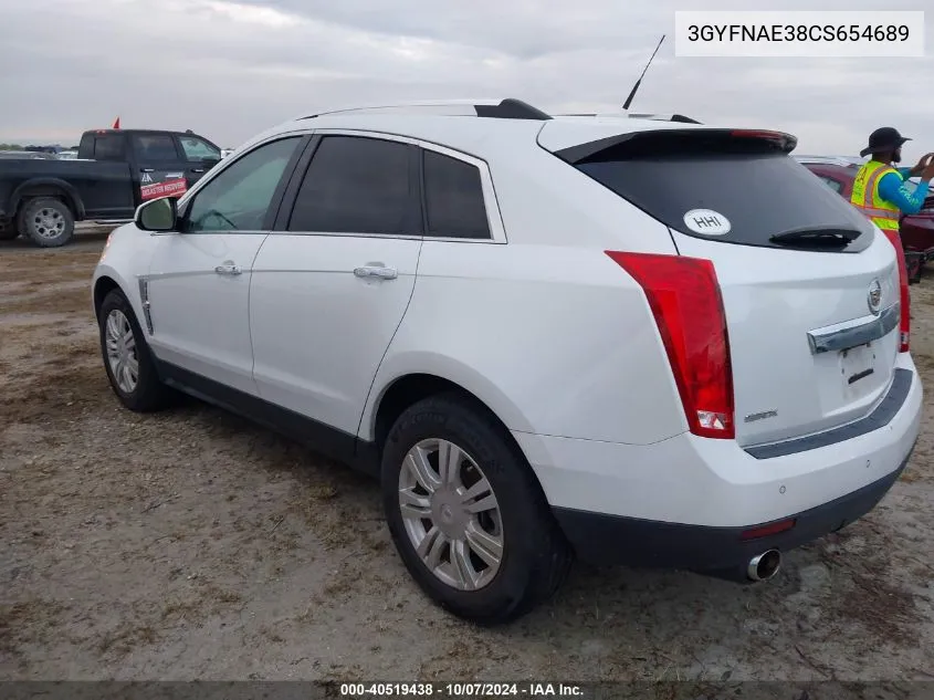 2012 Cadillac Srx Luxury Collection VIN: 3GYFNAE38CS654689 Lot: 40519438