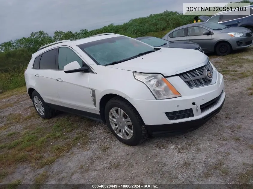 2012 Cadillac Srx Luxury Collection VIN: 3GYFNAE32CS517103 Lot: 40520449